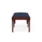 Lesro Lenox Wood 2 Seat Bench Wood Frame, Mahogany, RF Blueberry Upholstery LW2001 - alternate 3